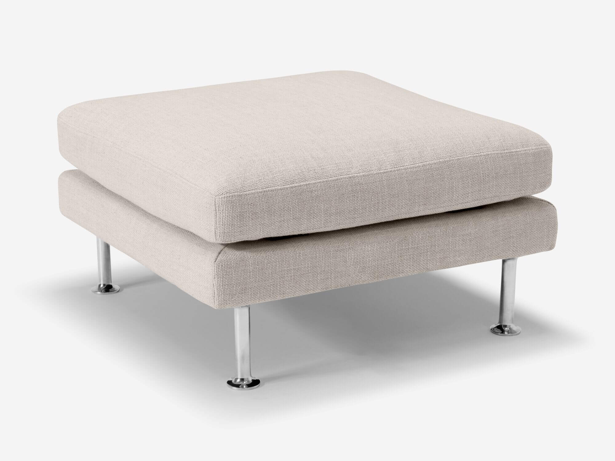 Detail view of ivory square ottoman